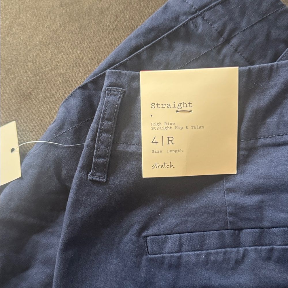 Women’s Navy Blue Straight Leg High Rise Office Casual Pants a new day 4R NEW - Picture 7 of 14